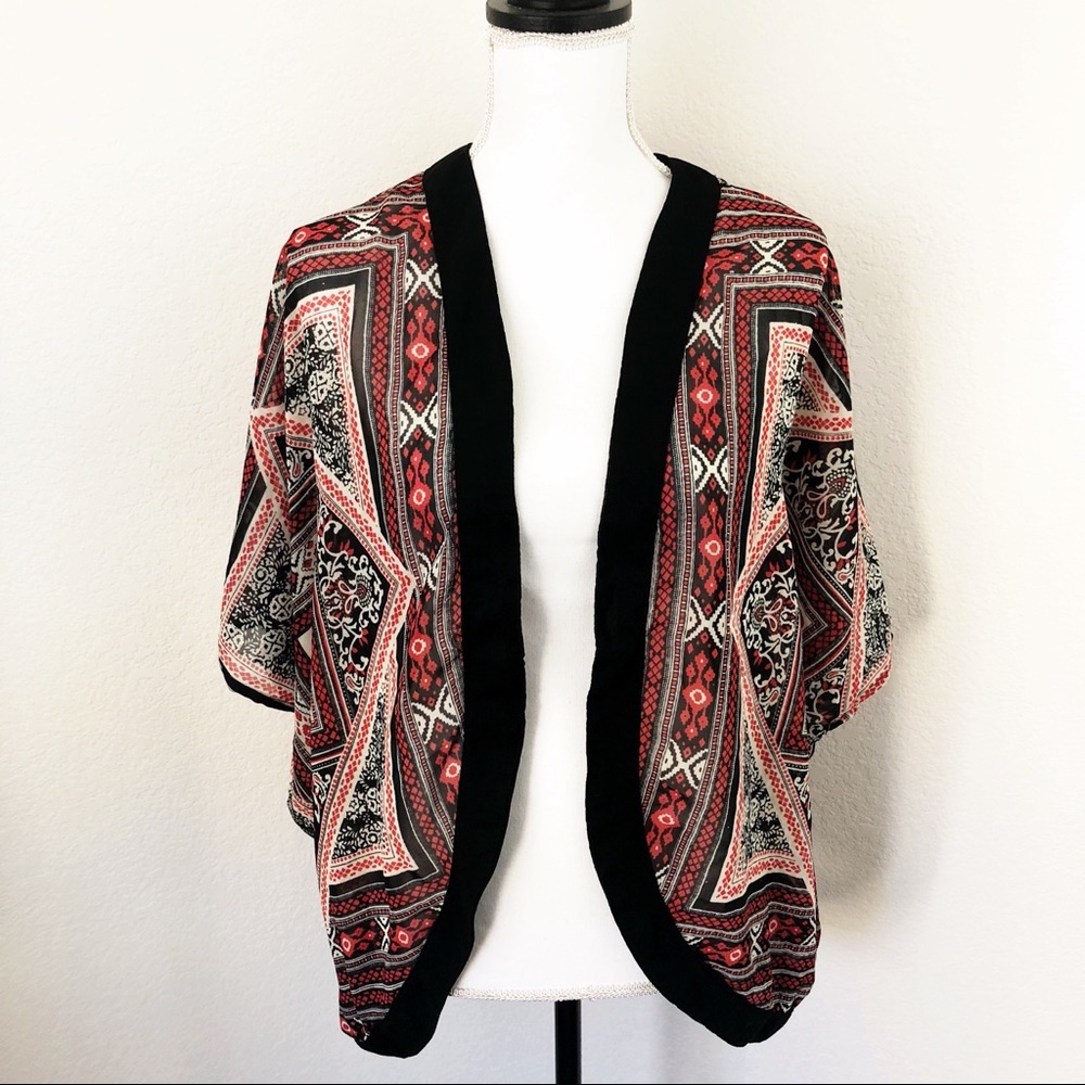 Angie Kimono Cardigan in Bohemian Tribal Print